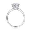 Moissanit Ring / Verlobungsring / Silberring mit 1 Karat VVS1 Reinheit und Farbgrad D im Brilliantschliff in rhodiniertem 925 Sterlingsilber.