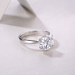 Moissanit Ring / Verlobungsring / Silberring mit 1 Karat VVS1 Reinheit und Farbgrad D im Brilliantschliff in rhodiniertem 925 Sterlingsilber.
