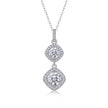 Moissanit Halskette 2 Karat in VVS1 Reinheit und Farbgrad D - rhodinierter Anhänger mit eleganter  Kette aus 925er Silber