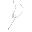Moissanit Halskette 0.03 Karat in VVS-Reinheit und Farbgrad D - rhodinierte Love Anhänger mit eleganter  Kette aus 925er Silber