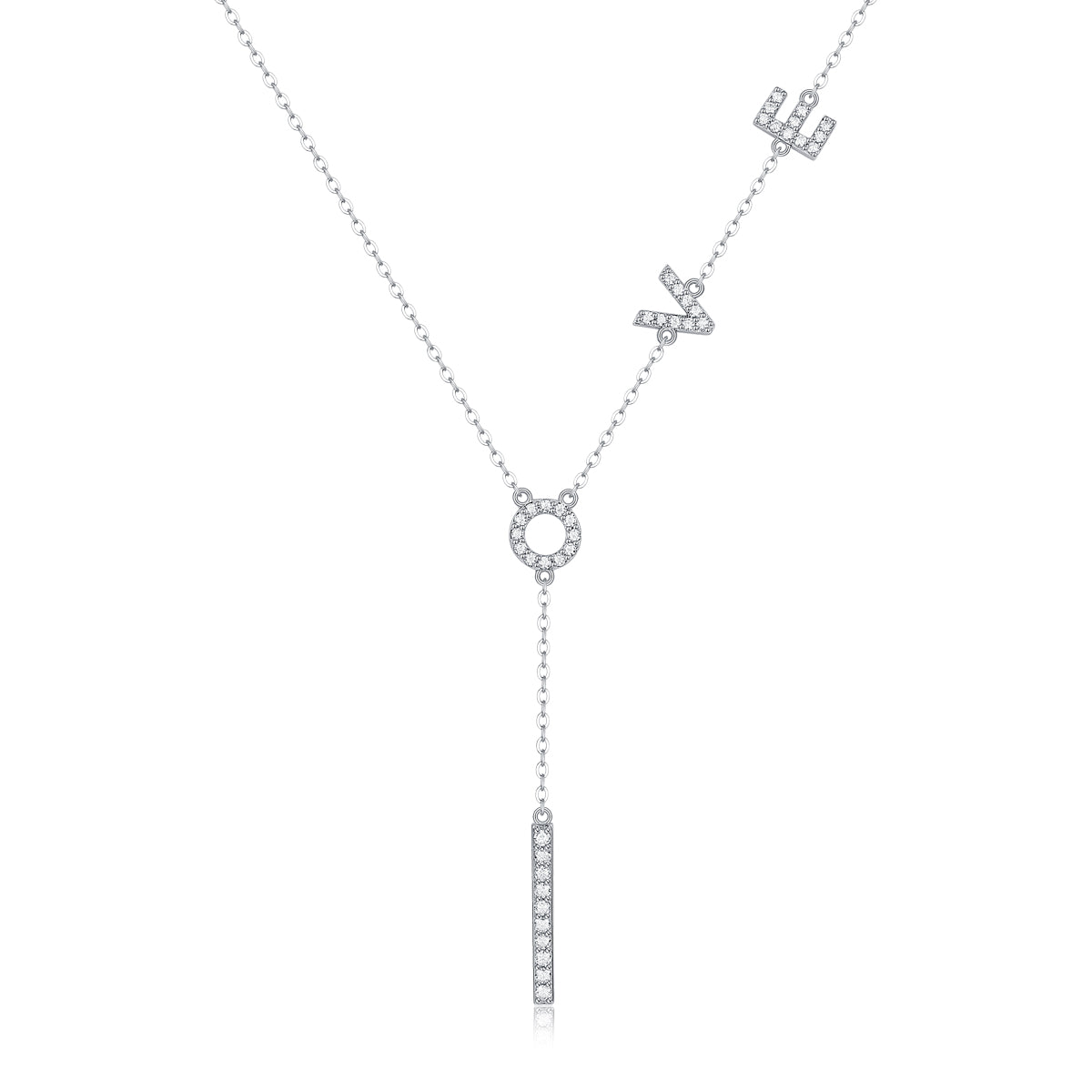 Moissanit Halskette 0.4 Karat in VVS-Reinheit und Farbgrad D - rhodinierter  Anhänger mit eleganter  Kette aus 925er Silber