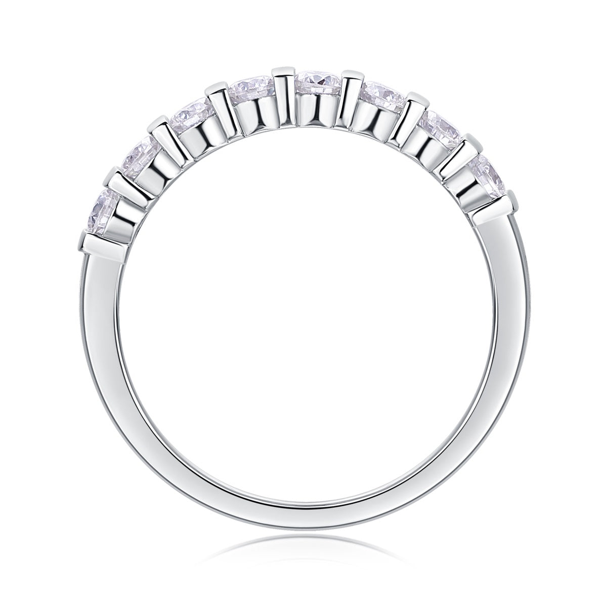 Moissanit Ring / Verlobungsring / Silberring mit 0.48 Karat VVS1 Reinheit und Farbgrad D im Brilliantschliff in rhodiniertem 925 Sterlingsilber.