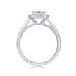 Moissanit Ring / Verlobungsring / Silberring mit 1 Karat VVS1 Reinheit und Farbgrad D im Baguette Schliff in rhodiniertem 925 Sterlingsilber.