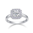 Moissanit Ring / Verlobungsring / Silberring mit 1 Karat VVS1 Reinheit und Farbgrad D im Baguette Schliff in rhodiniertem 925 Sterlingsilber.