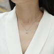 Moissanit Halskette 1 Karat in VVS1 Reinheit und Farbgrad D - rhodinierte Anhänger mit eleganter  Kette aus 925er Silber