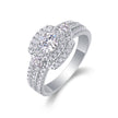 Moissanit Ring / Verlobungsring / Silberring mit 1.58 Karat VVS1 Reinheit und Farbgrad D im Brilliantschliff in rhodiniertem 925 Sterlingsilber.