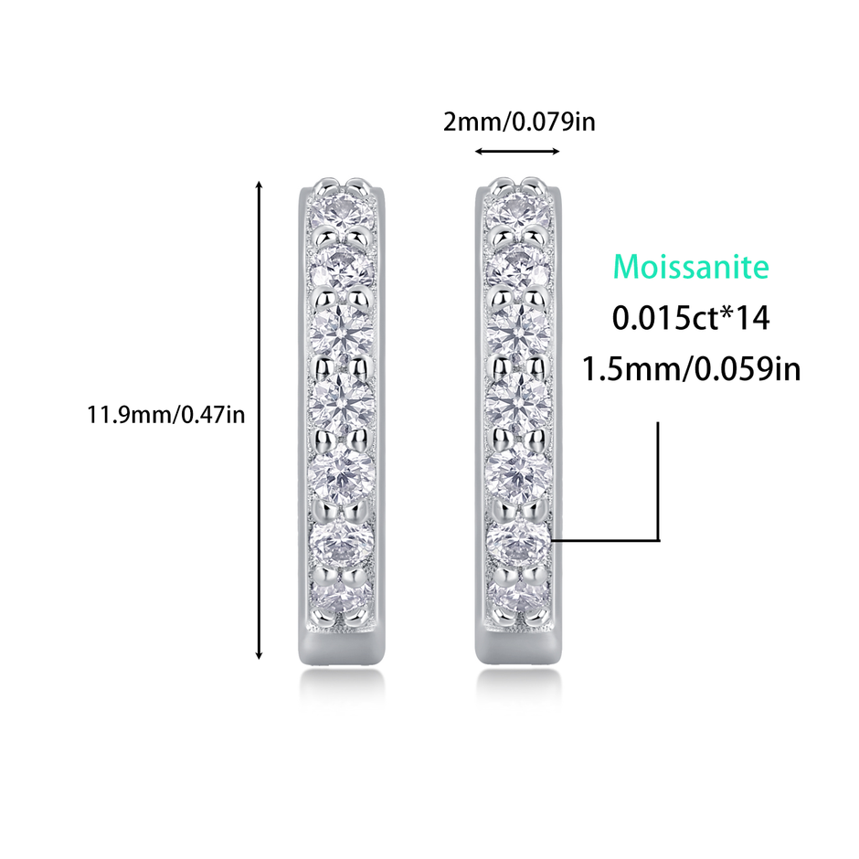 Elegante Moissanit Creolen mit 0.21 Karat in höchster VVS1-Reinheit und edlem D-Farbgrad aus rhodiniertem 925 Silber