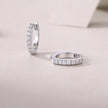 Elegante Moissanit Creolen mit 0.21 Karat in höchster VVS1-Reinheit und edlem D-Farbgrad aus rhodiniertem 925 Silber
