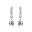 Elegante Moissanit Ohrringe mit 0.5 Karat in höchster VVS1-Reinheit und edlem D-Farbgrad aus rhodiniertem 925 Silber