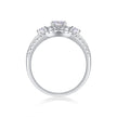 Moissanit Ring / Verlobungsring / Silberring mit 1.58 Karat VVS1 Reinheit und Farbgrad D im Brilliantschliff in rhodiniertem 925 Sterlingsilber.