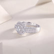 Moissanit Ring / Verlobungsring / Silberring mit 1.58 Karat VVS1 Reinheit und Farbgrad D im Brilliantschliff in rhodiniertem 925 Sterlingsilber.