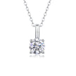Moissanit Halskette 1 Karat in VVS1 Reinheit und Farbgrad D - rhodinierte Anhänger mit eleganter  Kette aus 925er Silber