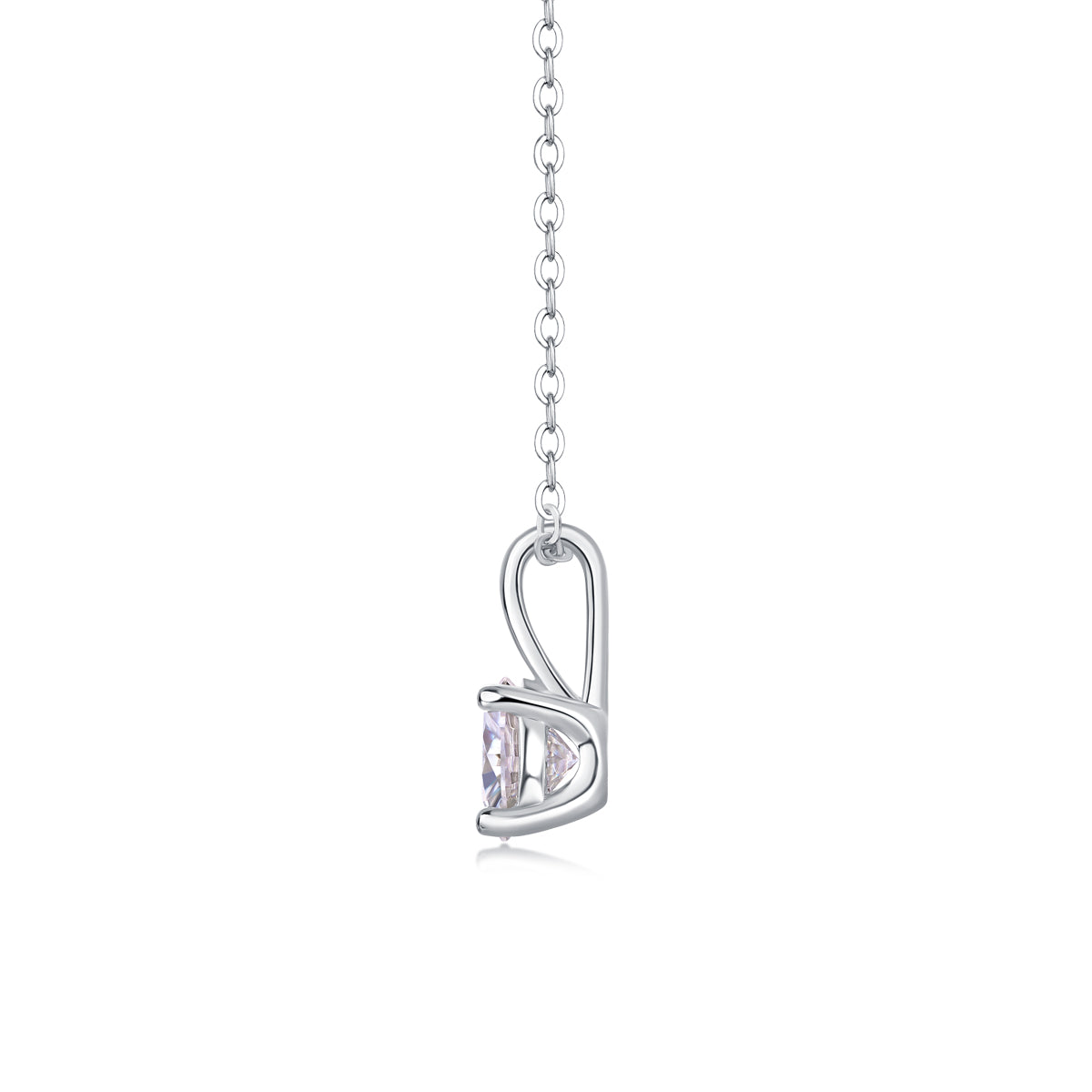 Moissanit Halskette 1 Karat in VVS1 Reinheit und Farbgrad D - rhodinierte Anhänger mit eleganter  Kette aus 925er Silber