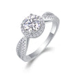 Moissanit Ring / Verlobungsring / Silberring mit 1 Karat VVS1 Reinheit und Farbgrad D im Brilliantschliff in rhodiniertem 925 Sterlingsilber.