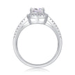 Moissanit Ring / Verlobungsring / Silberring mit 1 Karat VVS1 Reinheit und Farbgrad D im Brilliantschliff in rhodiniertem 925 Sterlingsilber.