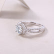 Moissanit Ring / Verlobungsring / Silberring mit 1 Karat VVS1 Reinheit und Farbgrad D im Brilliantschliff in rhodiniertem 925 Sterlingsilber.