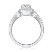 Moissanit Ring / Verlobungsring / Silberring mit 1.62 Karat VVS1 Reinheit und Farbgrad D im Brilliantschliff in rhodiniertem 925 Sterlingsilber.