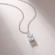 Moissanit Halskette 1 Karat in VVS1 Reinheit und Farbgrad D - rhodinierte Anhänger mit eleganter  Kette aus 925er Silber