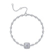 Moissanit Armband mit 2.73 Karat VVS1 Reinheit und D Farbgrad aus rhodiniertem 925 Silber (18 cm)
