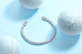 Moissanit Tennis Armband mit 10.8 Karat VVS1 Reinheit und D Farbgrad aus rhodiniertem 925 Silber (18 cm)